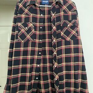 Wrangler Black and Red Plaid Shirt